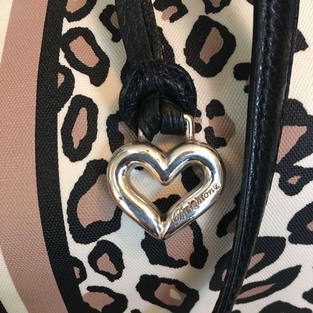 Brighton Tula Shopper Tote Cheetah Ocelot Animal Print and Stripe Design - Picture 4 of 13